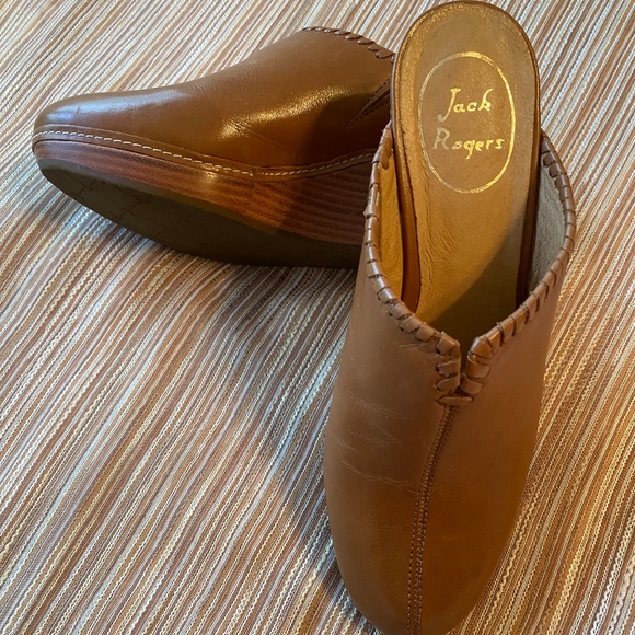 Jack Rogers Shoes - Jack Rogers Brown Leather Mules
